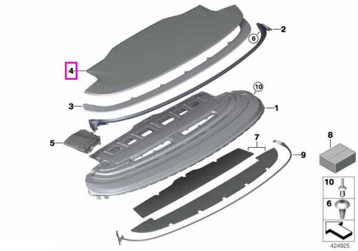 Capac compartiment capota rabatabila, negru - BMW Seria 4 F33 F83 M4