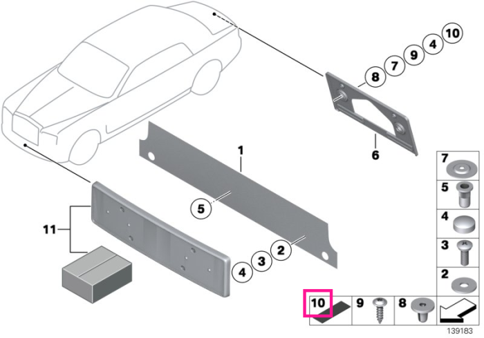 Tampă adezivă 10X45MM - BMW