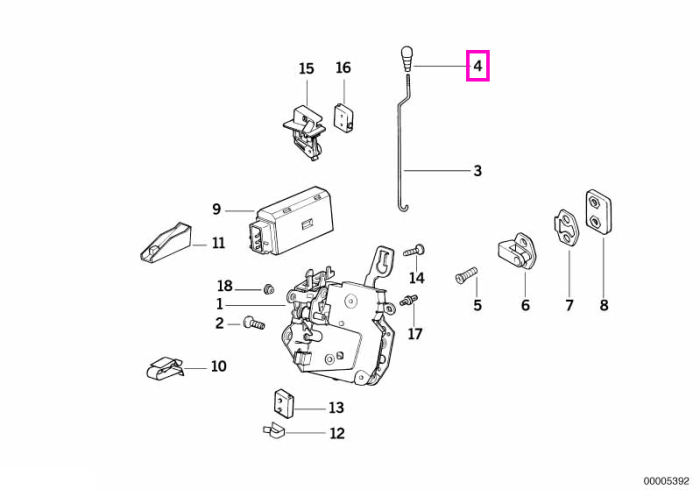 Buton blocare usa, negru - BMW Seria 3 E30 E36, Seria 5 E28 E34, Seria 7 E23 E32, Seria 8 E31, Z3 E36