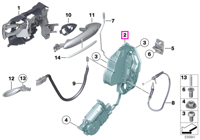 Incuietoare completa fata dreapta - BMW Seria 5 F10 F11 F18, Seria 7 F01 F02 F04 Hybrid