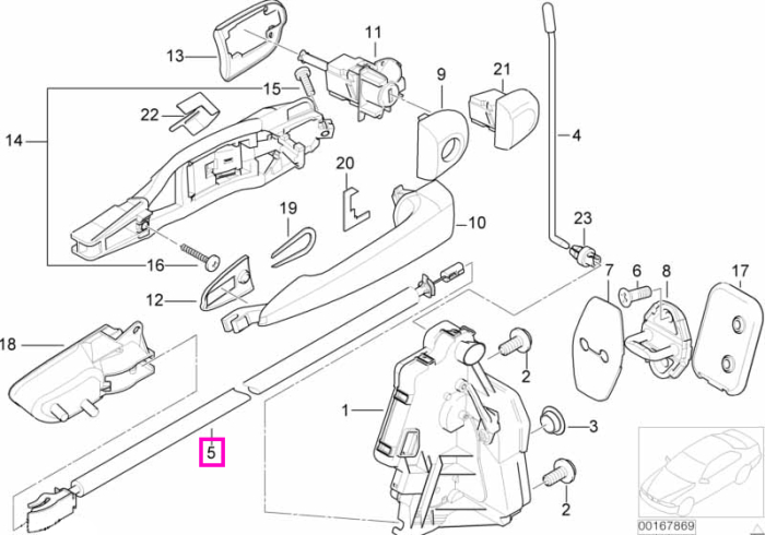 Cablu Bowden actionare usa - BMW Seria 3 E46