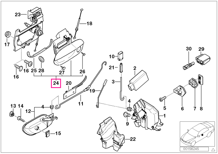 Clapeta deschidere usa fata, dreapta, primerizata - BMW Seria 5 E39