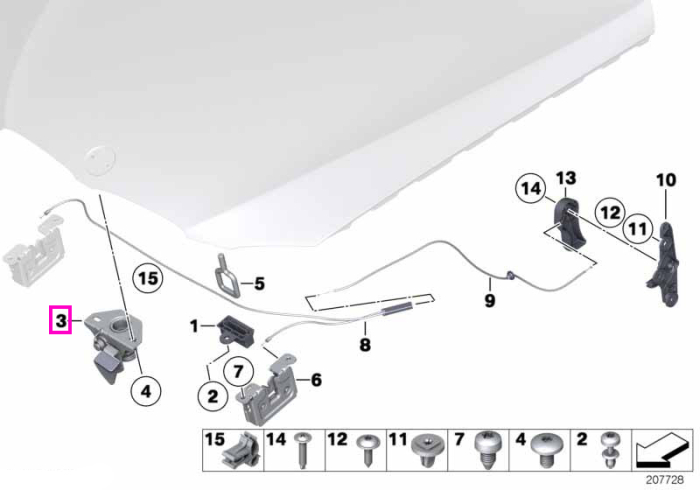 Inchizatoare capota motor - BMW Seria 3 E92 E93