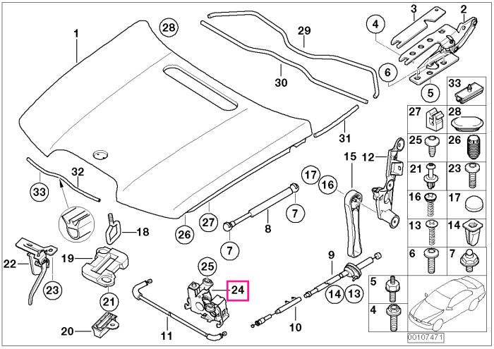 Broasca capota motor – BMW Seria 7 E65, E66