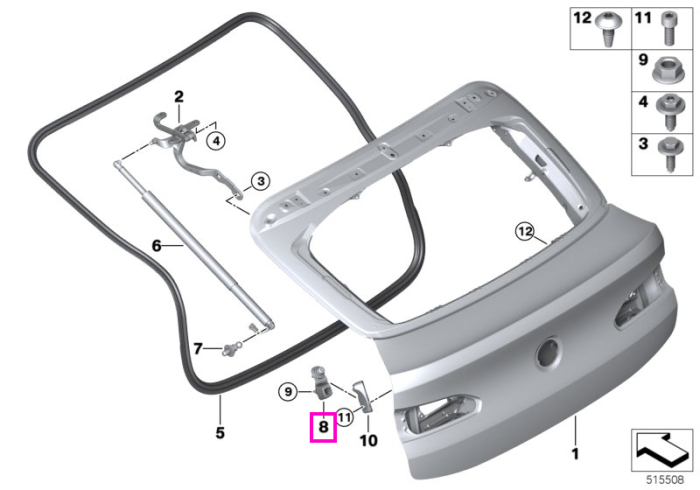 Pana de centrare haion, stanga - BMW X4 G02 F98 M