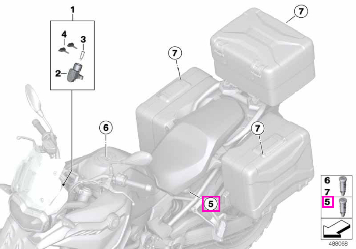 Kit reparatie butuc incuietoare sa - BMW Motorrad K80 (F 750 GS, F 800 GS), K81 (F 850 GS, F 900 GS), K82 (F 850 GS Adv., F 900 GS Adv.), K83 (F 900 R), K84 (F 900 XR)