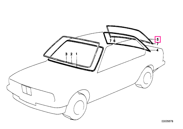 Garnitura/Ornament superior luneta - BMW Seria 3 E21