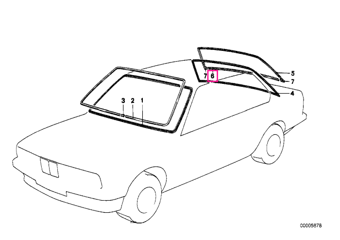 Garnitura/Ornament inferior luneta - BMW Seria 3 E21	