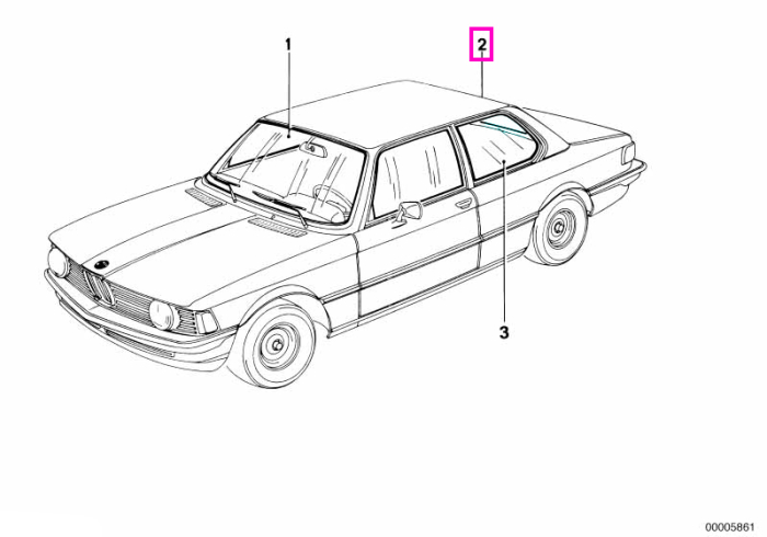 Luneta tenta aurie (gold bronze) - BMW Seria 3 E21