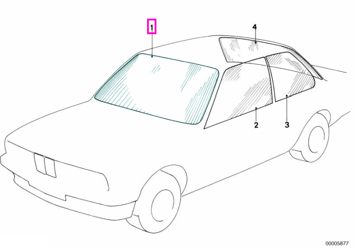 Parbriz, parasolar tenta verde - BMW Seria 3 E30