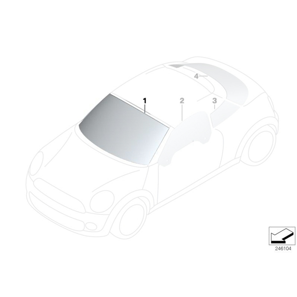 Parbriz tenta verde incalzit - Mini R58, R59
