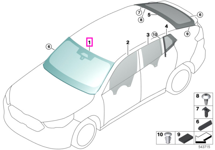 Parbriz tenta verde, preechipare senzori lumina/ploaie, protectie solara, anticondens (HUD) - BMW X2 U10