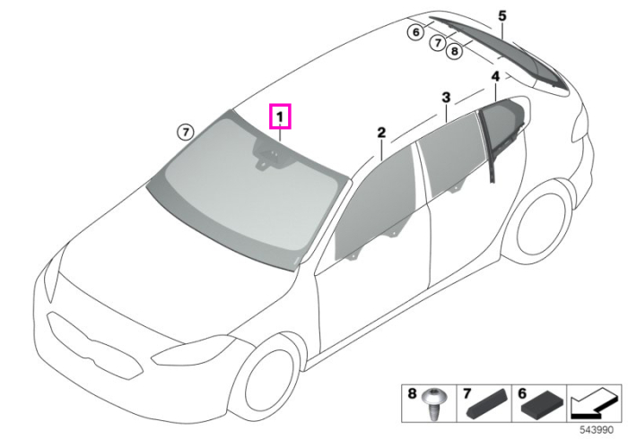 Parbriz tenta verde, preechipare senzori ploaie/lumina, anti-condens - BMW Seria 1 F70