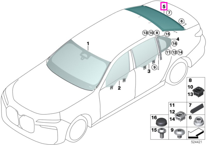  Luneta (VSG / SSG) - BMW Seria 7 G70 - cu protectie solara / cu strat termic