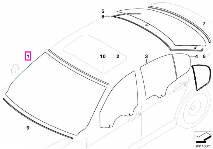 Parbriz, tenta verde - BMW Seria 3 E90 E91