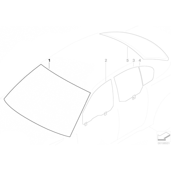 Parbriz tenta verde cu parasolar si senzor ploaie - BMW Seria 5 E60, E61