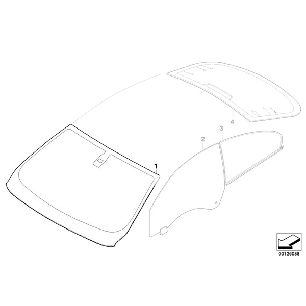 Parbriz tenta verde cu senzor ploaie IR/BS/HUD - BMW Seria 6 E63, E64