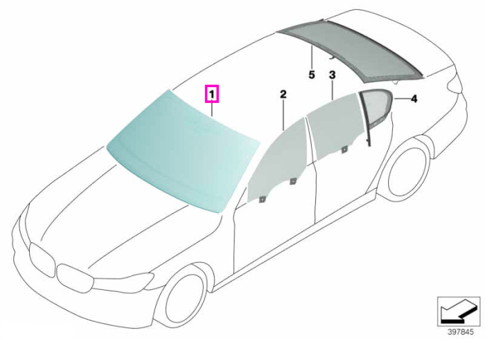 Parbriz tenta verde, HUD/TLC - BMW Seria 7 F01 F02 F04