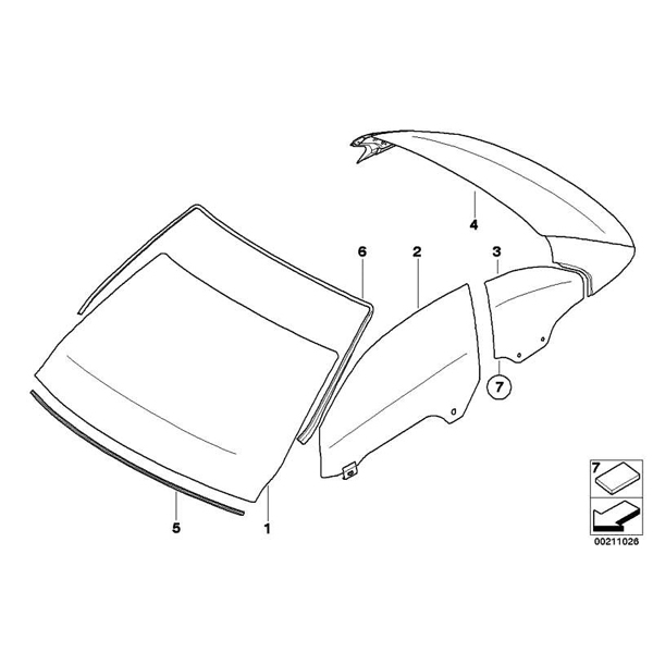 Parbriz tenta verde cu parasolar gri - BMW Seria 3 E93