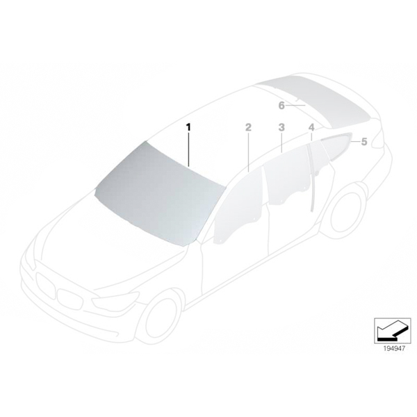 Parbriz tenta verde - BMW Seria 5 F07
