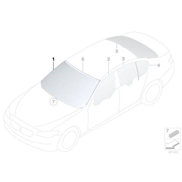 Parbriz tenta verde - BMW Seria 5 F10, F11