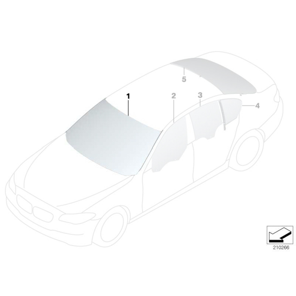 Parbriz tenta verde IR/HUD/TLC - BMW Seria 5 F10, F11