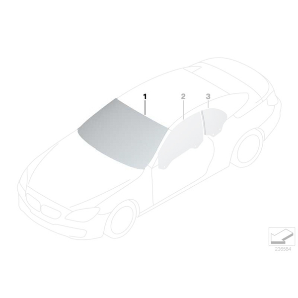 Parbriz tenta verde - BMW Seria 6 F12, F13, F06