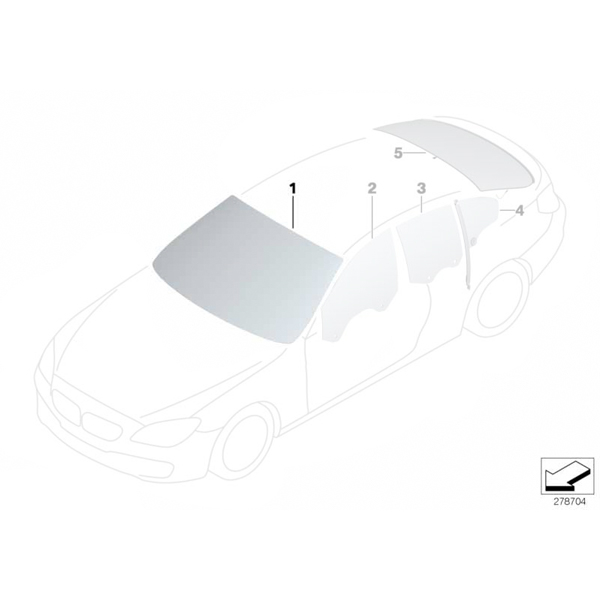 Parbriz tenta verde - BMW Seria 6 F06, F12, F13