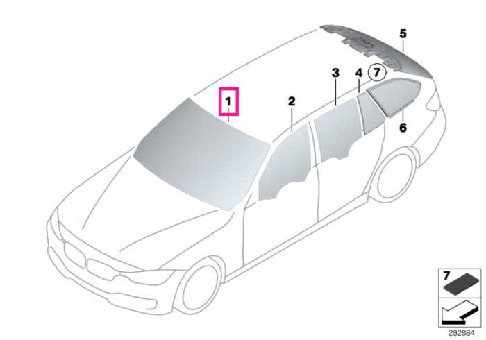 Parbriz tenta verde, preechipare senzori ploaie/lumina, anticondens - BMW Seria 3 F30 F31 F35 F80 M3