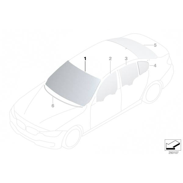 Parbriz tenta verde cu parasolar gri - BMW Seria 3 F30, F31, F80
