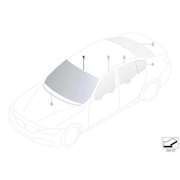 Parbriz tenta verde cu parasolar gri - BMW Seria 3 F30, F31, F80