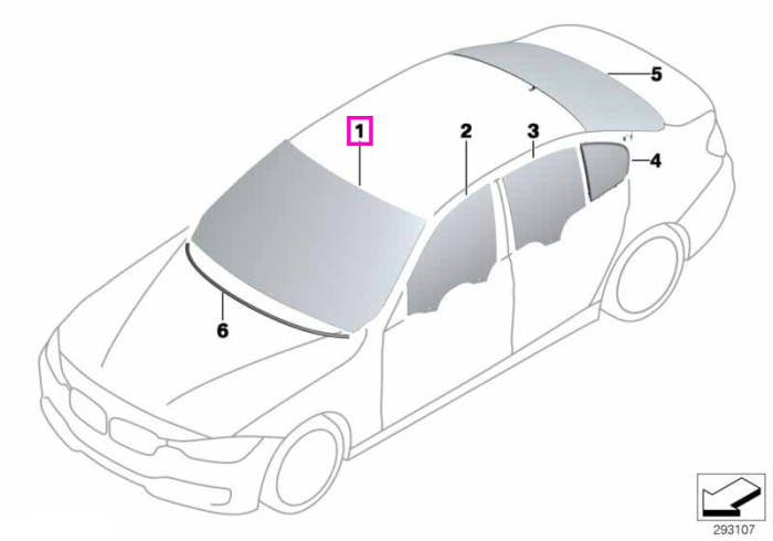 Parbriz verde cu preechipare senzor ploaie, lumina, anti-condens - BMW Seria 3 F30 F31 F35 F80 M3