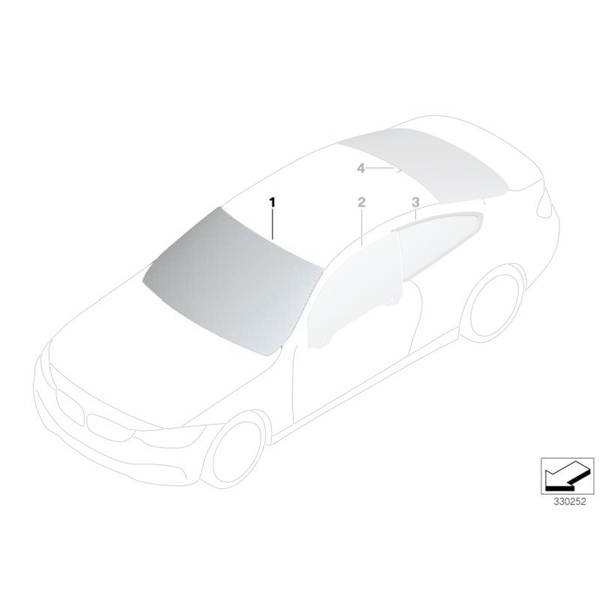 Parbriz tenta verde BMW Seria 4 F32, F36, F82