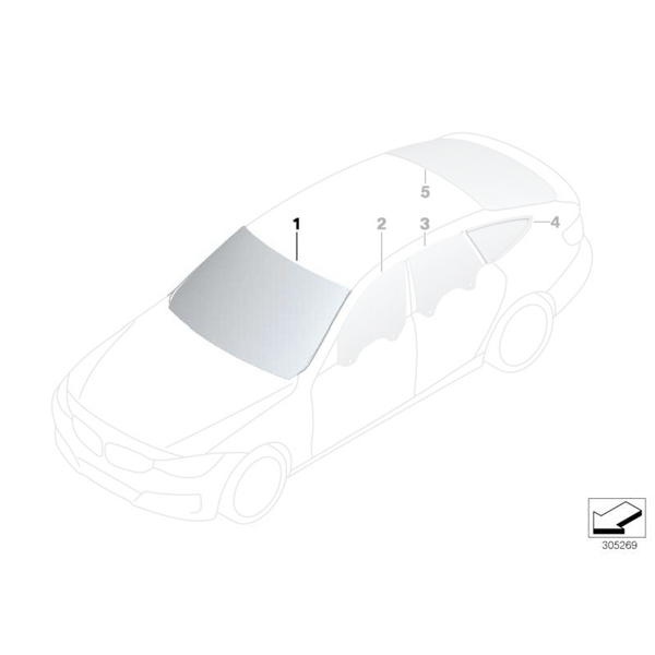 Parbriz tenta verde cu parasolar gri - BMW Seria 3 F34