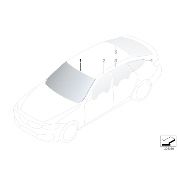 Parbriz tenta verde, preechipare senzor ploaie, RLSS/HUD/KAFAS - BMW Seria 3 F34 GT