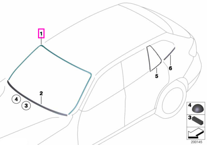 Ornament/Garnitura etansare parbriz - BMW X1 E84