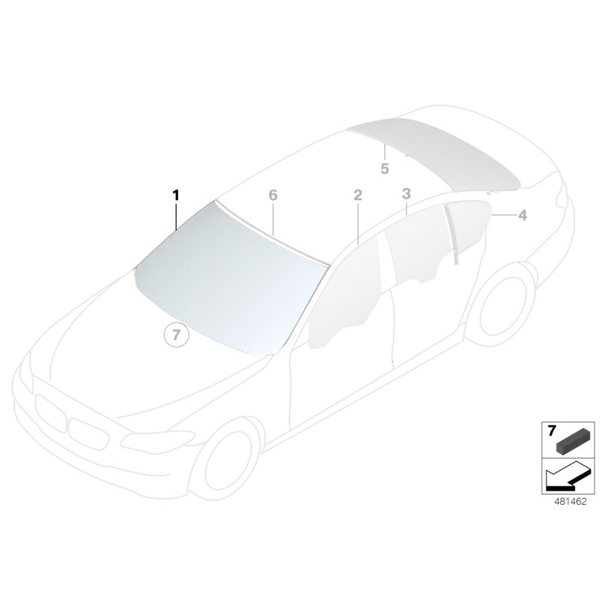 Parbriz tenta verde - BMW Seria 5 F10, F11