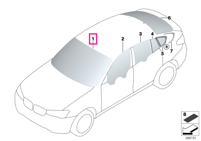 Parbriz, tenta verde, senzor de ploaie - RLSBS/KAFAS - BMW X4 F26