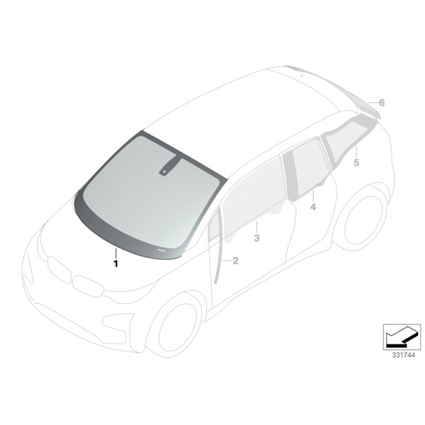 Parbriz tenta verde cu parasolar gri - BMW i3