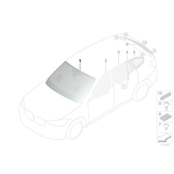 Parbriz tenta verde cu senzor ploaie - BMW X1 F48