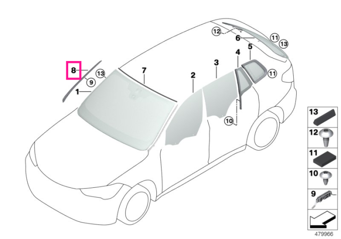 Ornament scurgere, stanga - BMW X1 F48, X1L F49