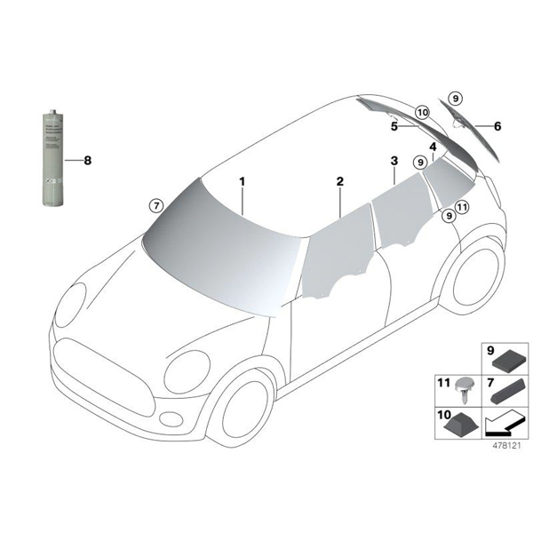Parbriz tenta verde rain/light/condens - Mini F54