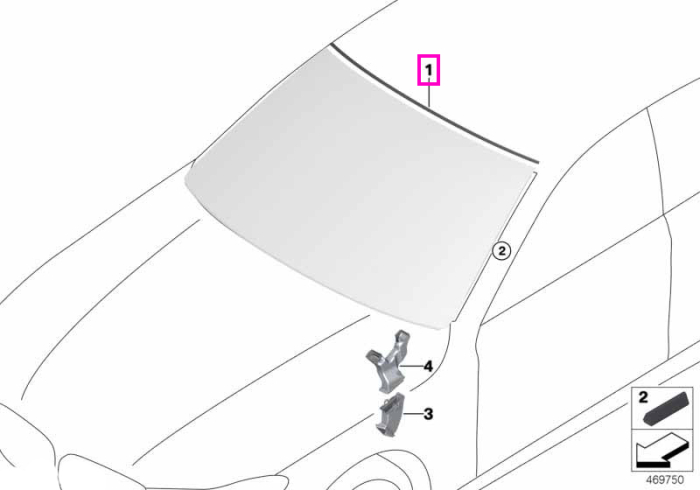 Garnitura superioara parbriz - BMW Seria 7 G11 G12