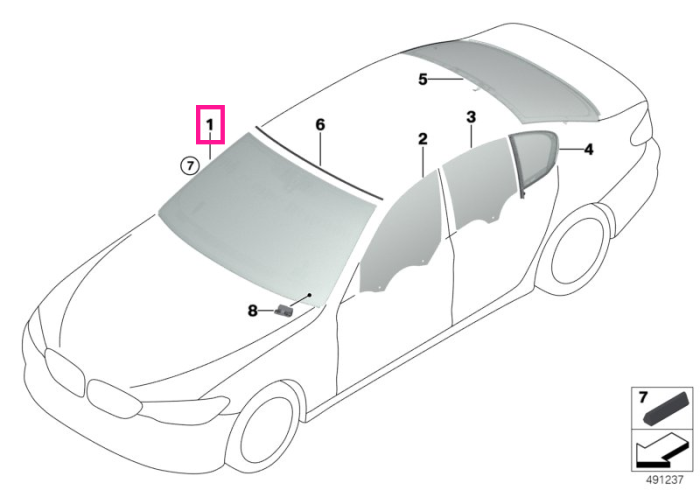 Parbriz, tenta verde - BMW Seria 5 G30 G31