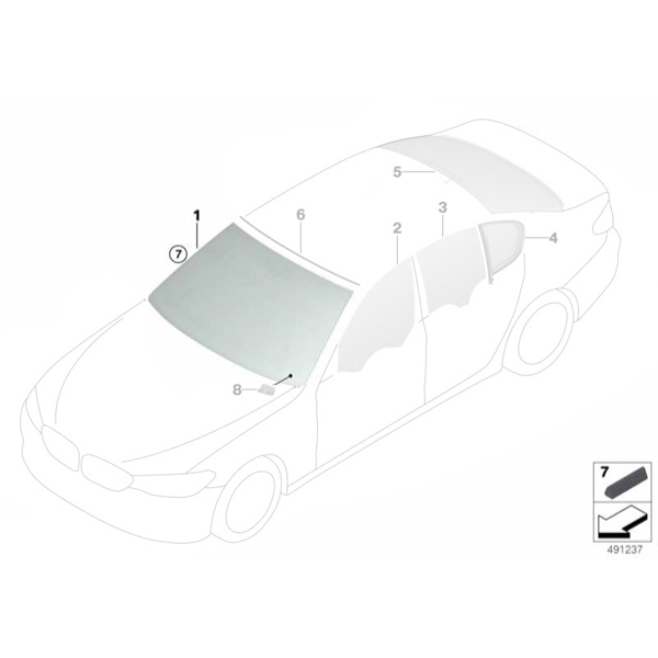 Parbriz tenta verde - BMW Seria 5 G30, G31