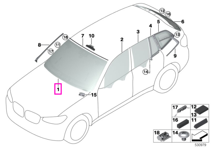Parbriz tenta verde, preechipare senzori ploaie/lumina, anticondens, HUD - BMW X3 G01 G08 F97 M