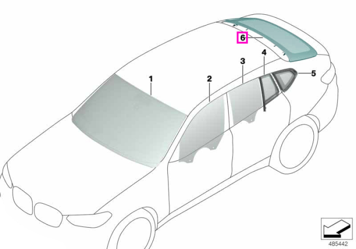 Luneta, sticla cu tenta, cu protectie solara - BMW X4 G02 F98 M