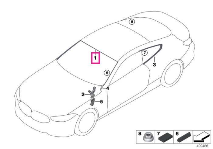 Ornament superior parbriz - BMW Seria 8 G15 F92M8
