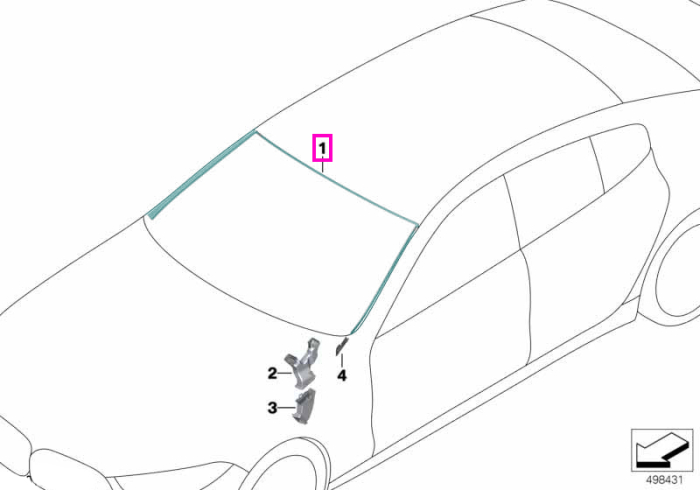 Garnitura superioara etansare parbriz - BMW Seria 8 G16 F93 M8