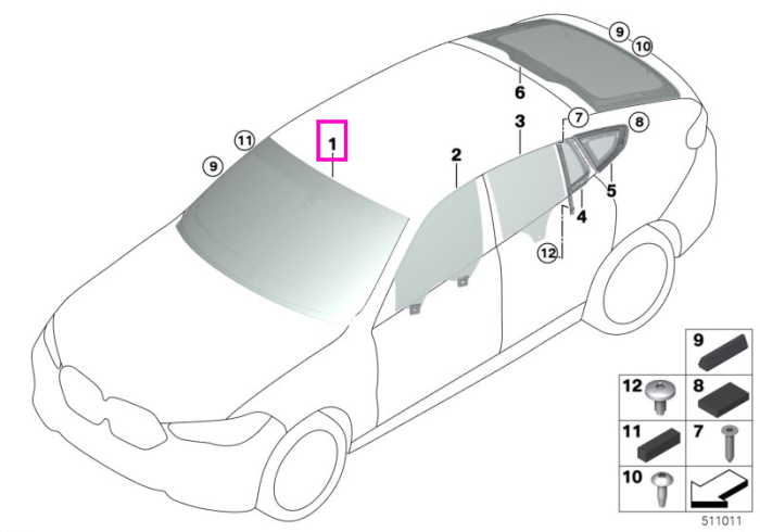 Parbriz tenta verde, preechipare senzori ploaie/lumina, anti-condens, HUD - BMW X6 G06 F96 M
